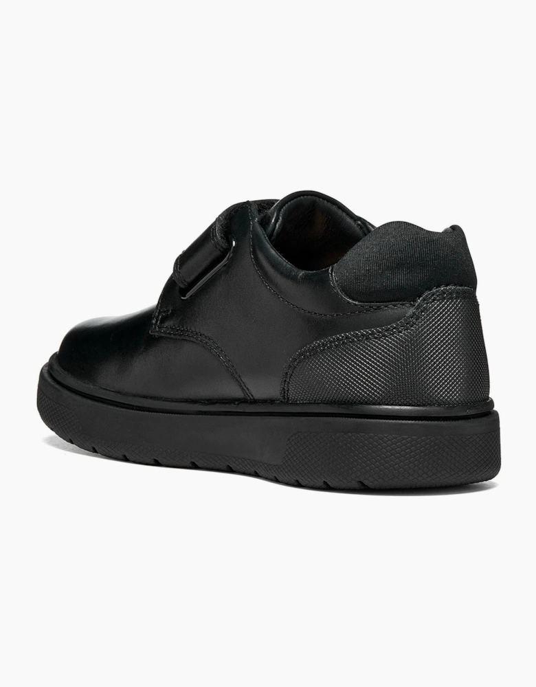 Geox J Riddock Leather Youth Black Shoes