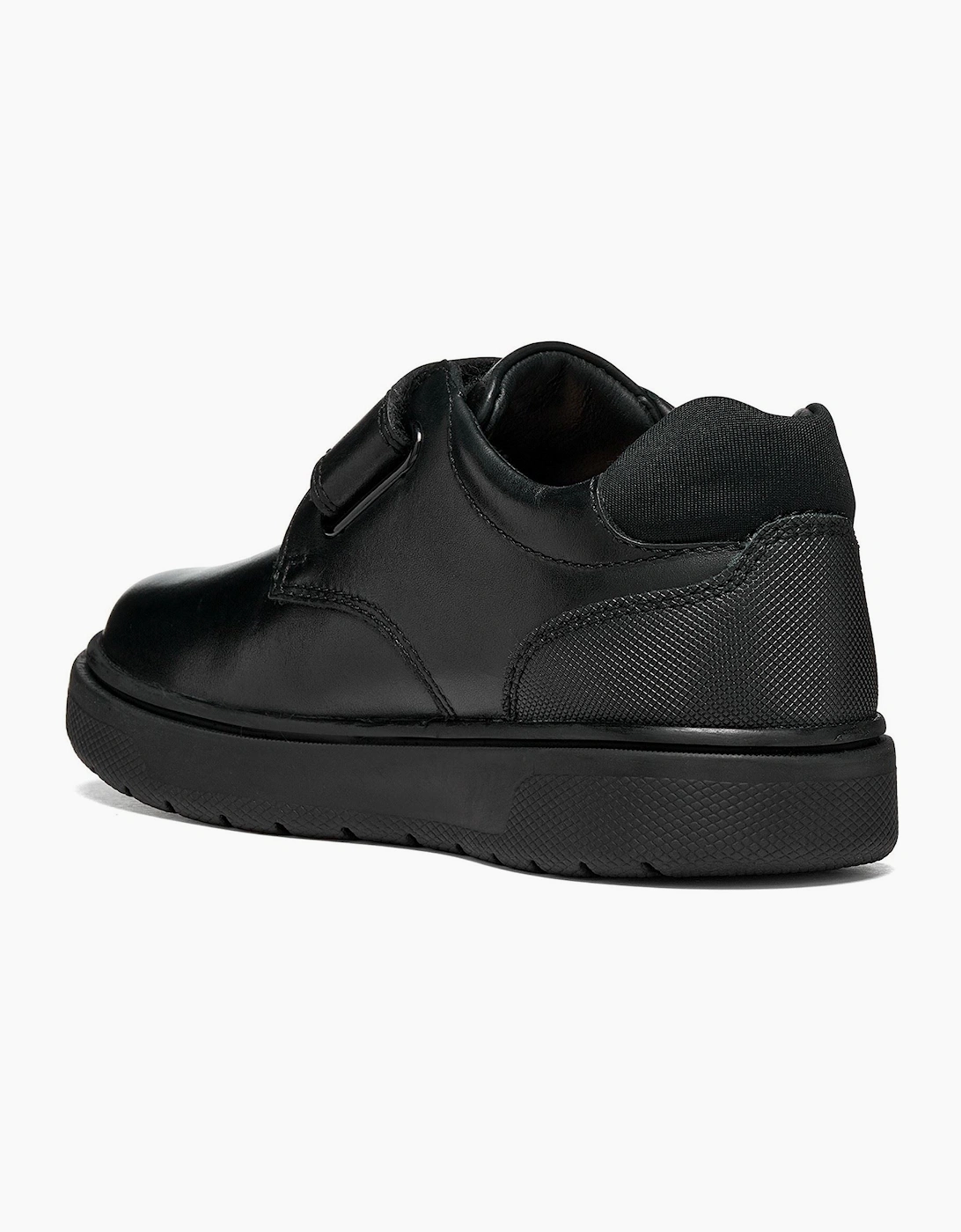 Geox J Riddock Leather Youth Black Shoes