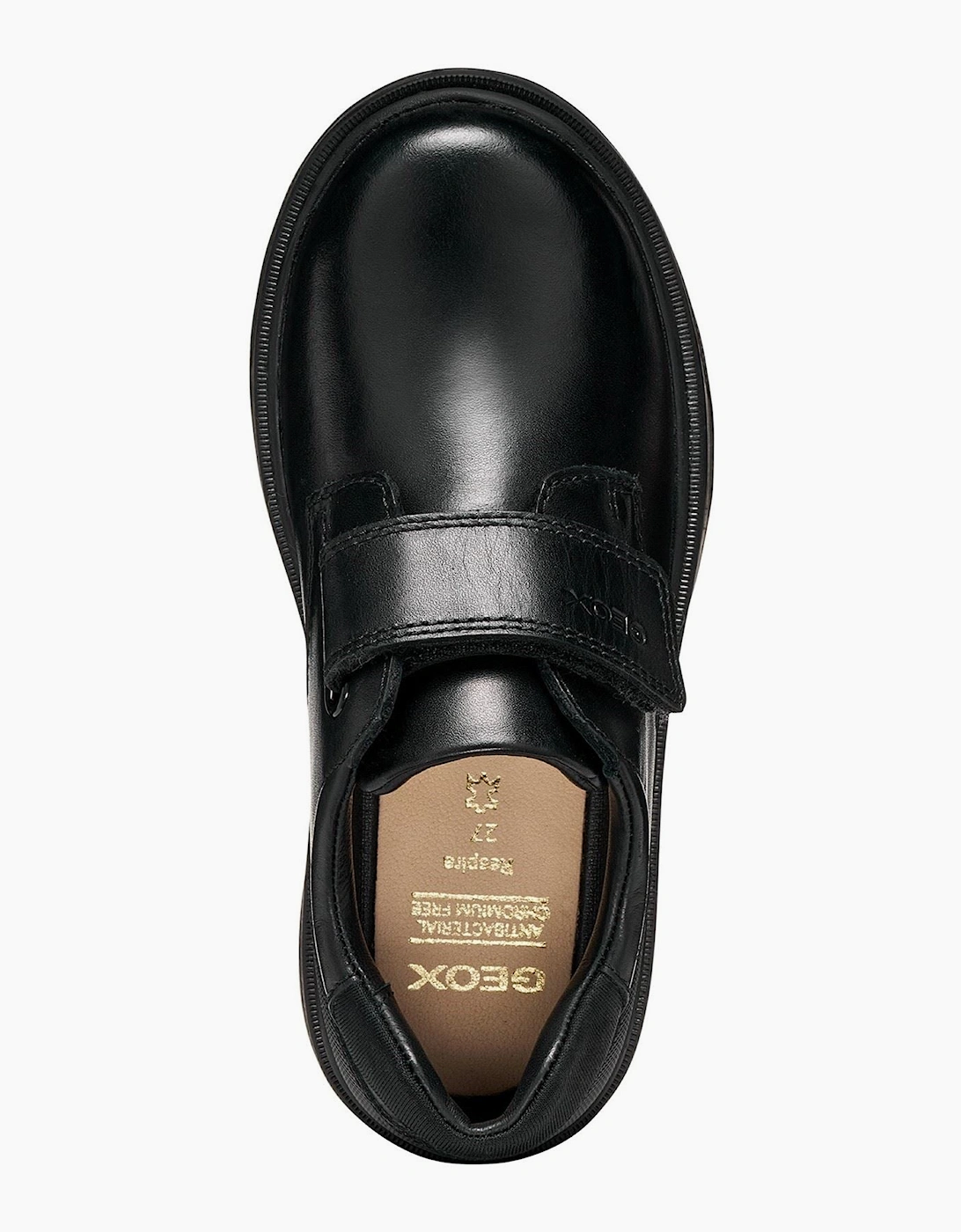 Geox J Riddock Leather Youth Black Shoes