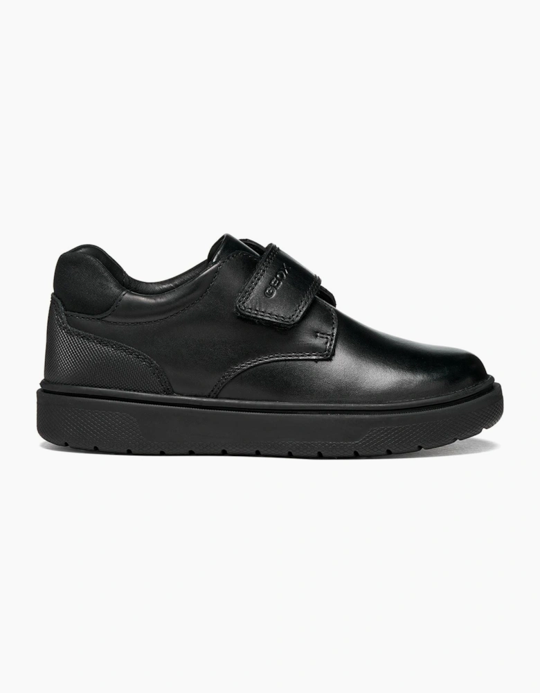 Geox J Riddock Leather Youth Black Shoes