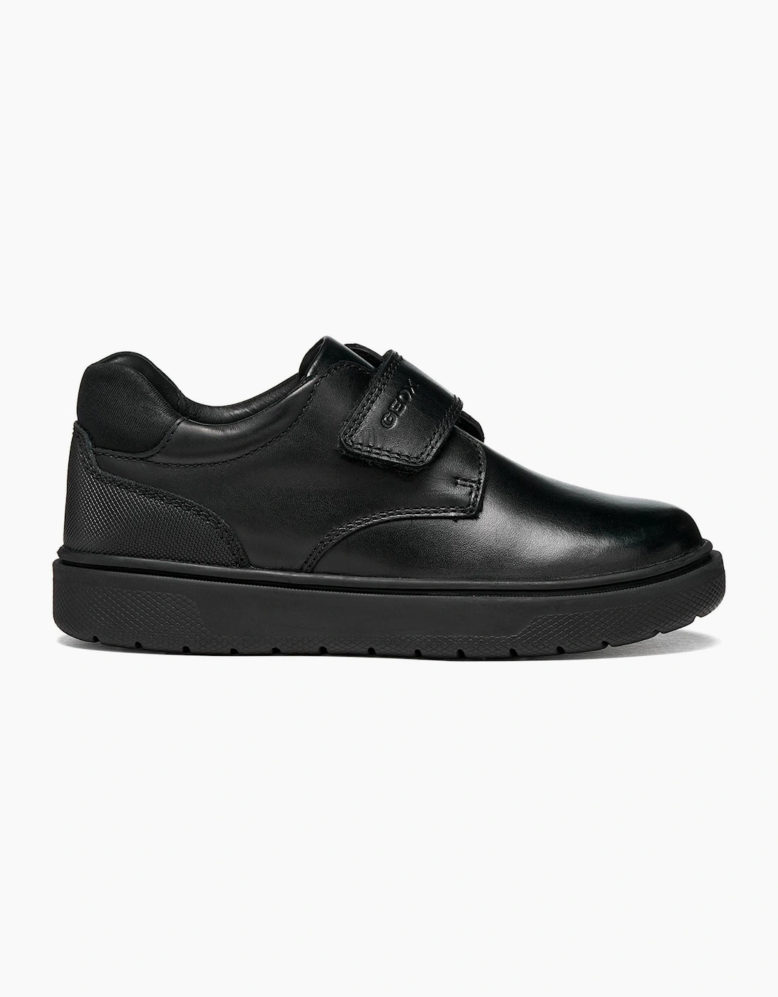 Geox J Riddock Leather Youth Black Shoes