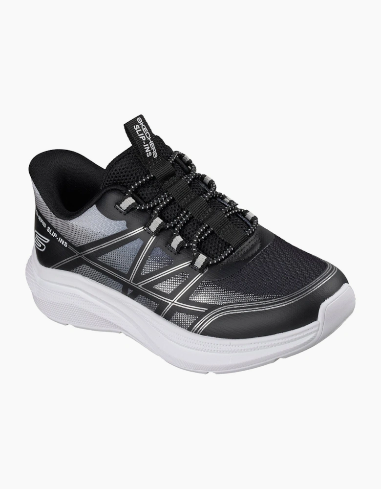 Skechers Microspec Velocity Grid-Shift Black/Silver & White Trainers