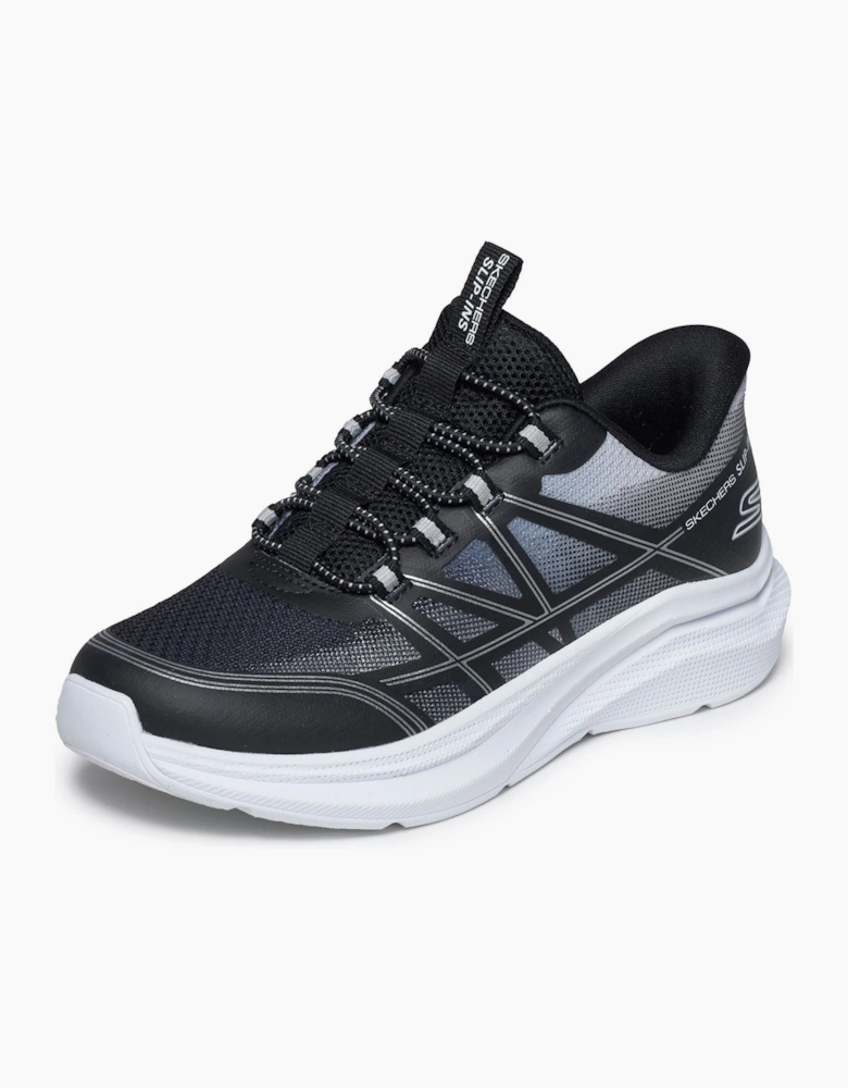 Skechers Microspec Velocity Grid-Shift Black/Silver & White Trainers