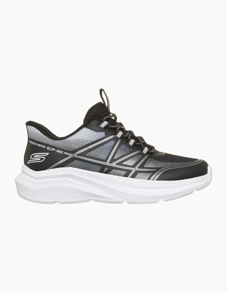 Skechers Microspec Velocity Grid-Shift Black/Silver & White Trainers