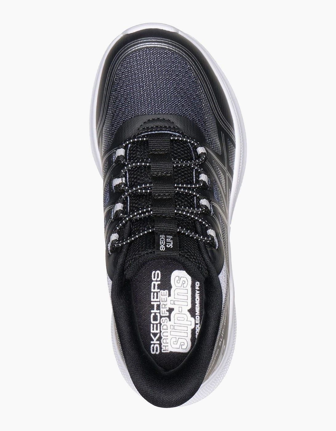 Skechers Microspec Velocity Grid-Shift Black/Silver & White Trainers