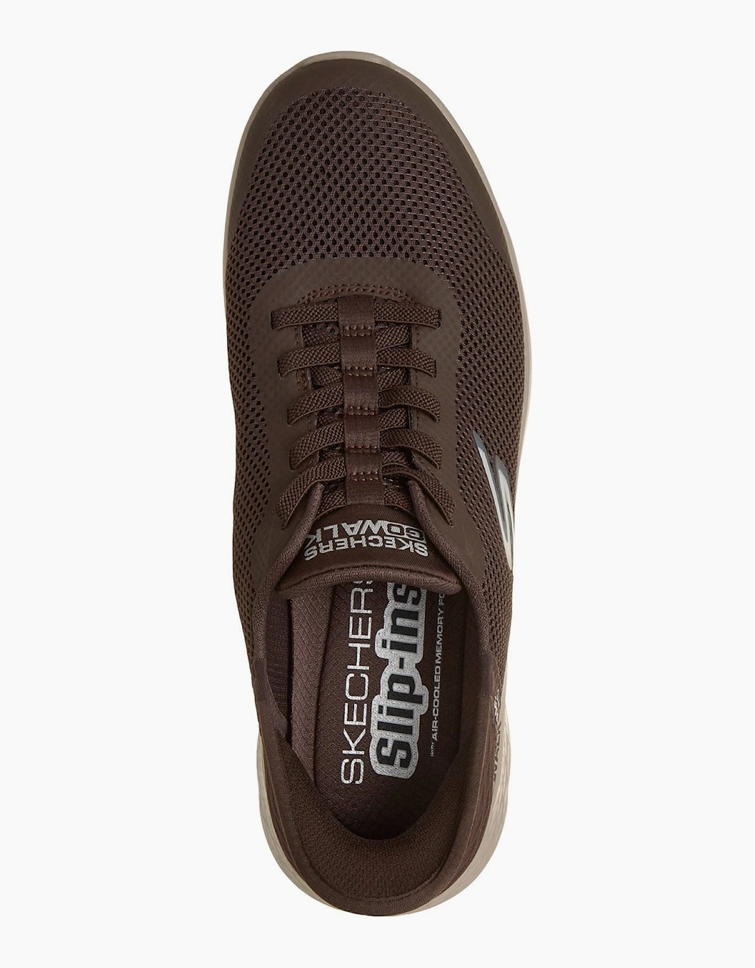 Skechers GO WALK Flex Hands Up Textile Men's Brown Trainers