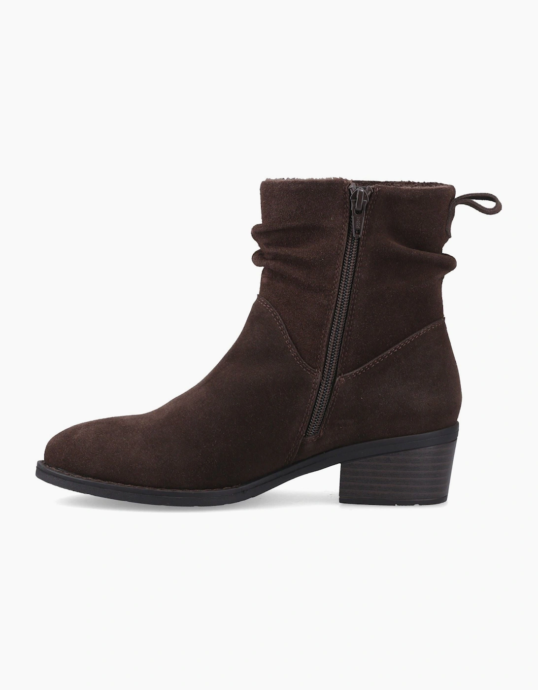 Hush Puppies Iris Suede Women's Chocolate Heeled Ankle Boots