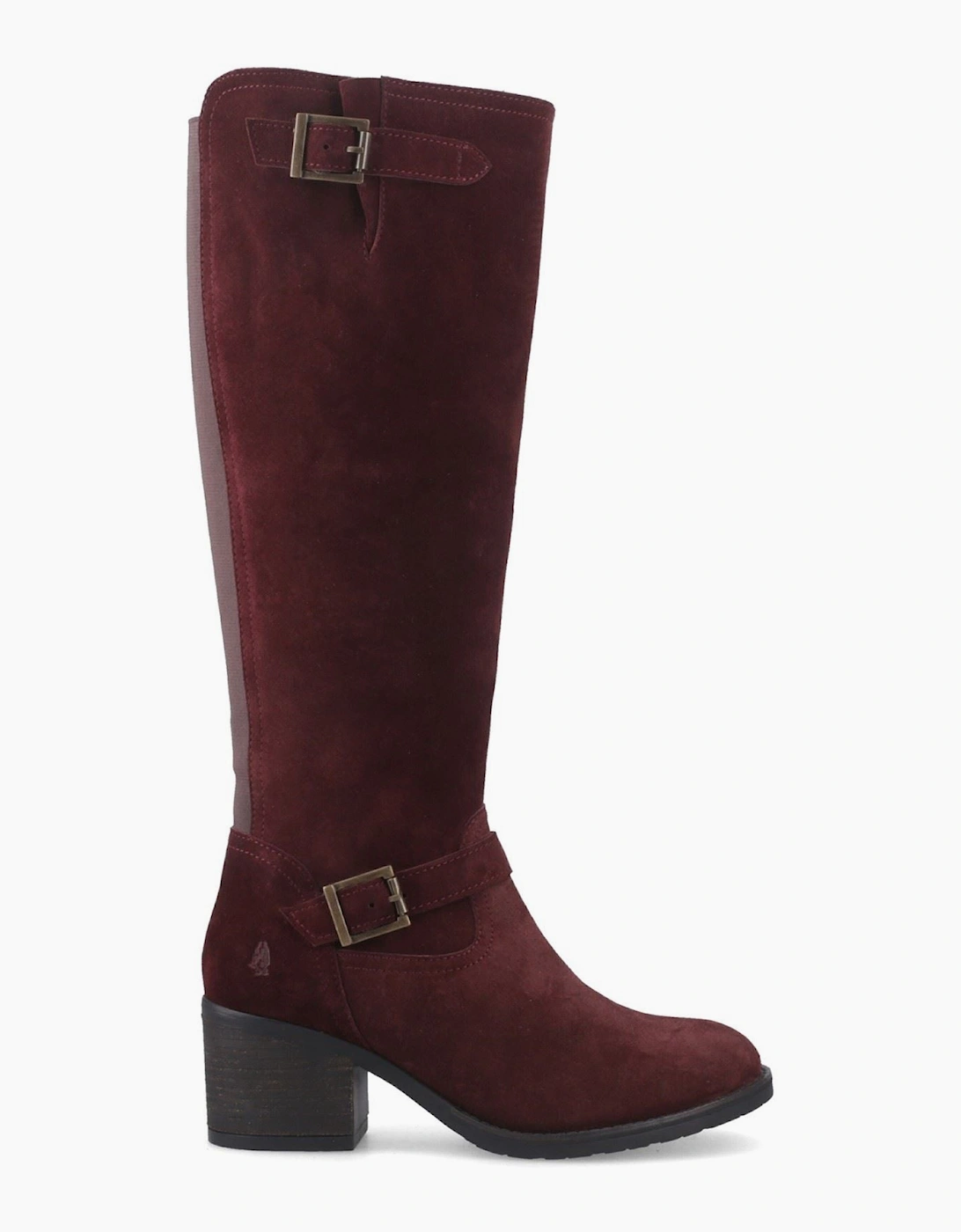 Hush Puppies Heidi Leather Women's Bordeaux Heeled Knee High Boots