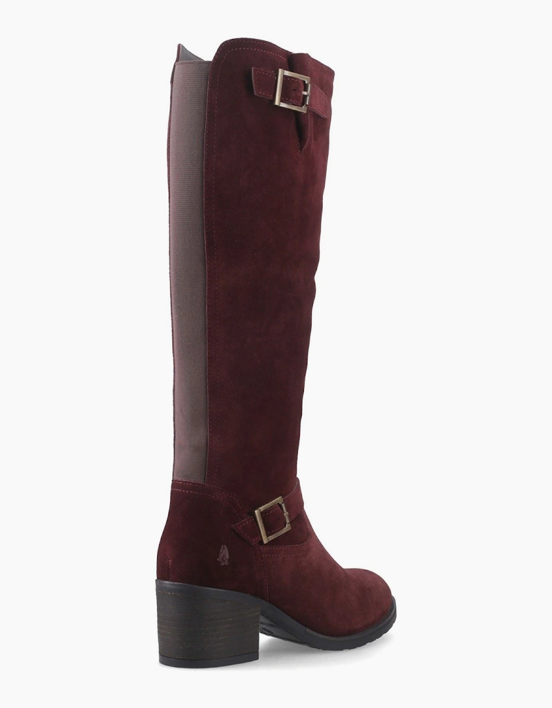 Hush Puppies Heidi Leather Women's Bordeaux Heeled Knee High Boots