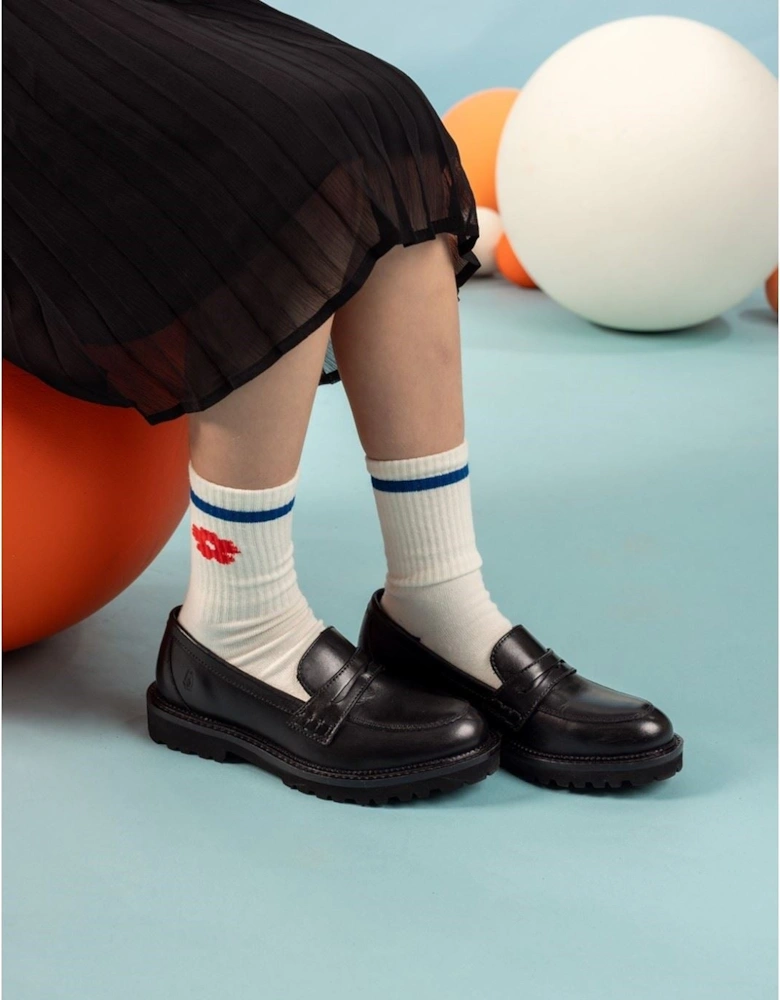 Hush Puppies Grazia Leather Black Loafers