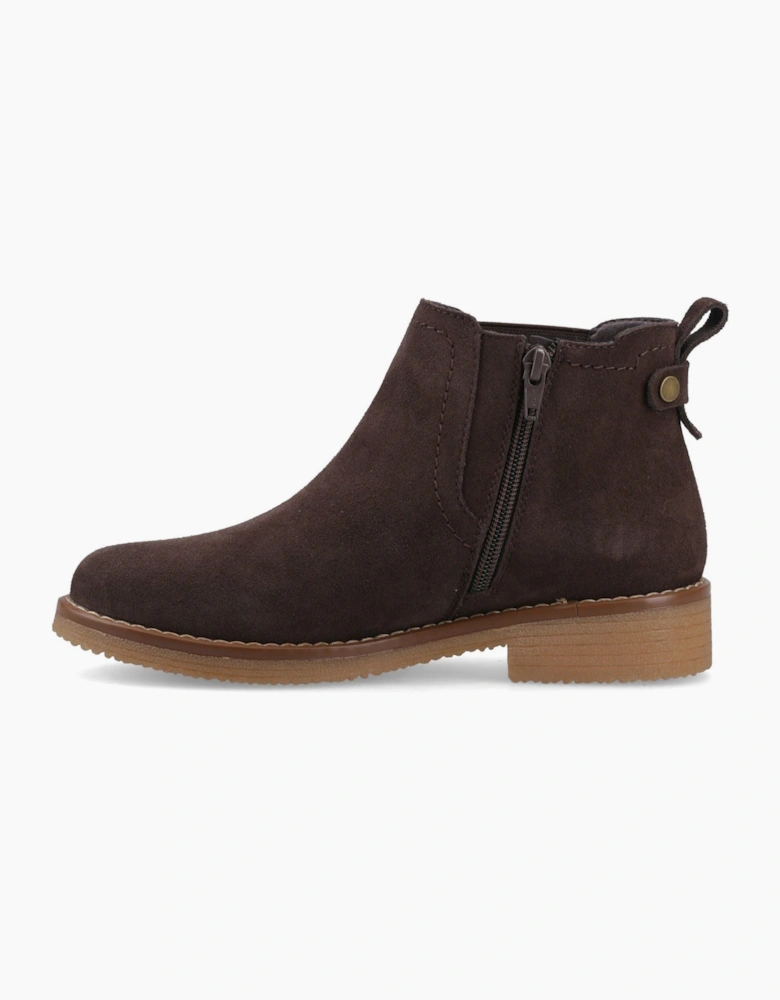 Hush Puppies Maddy Suede Women's Chocolate Wide Fit Boots
