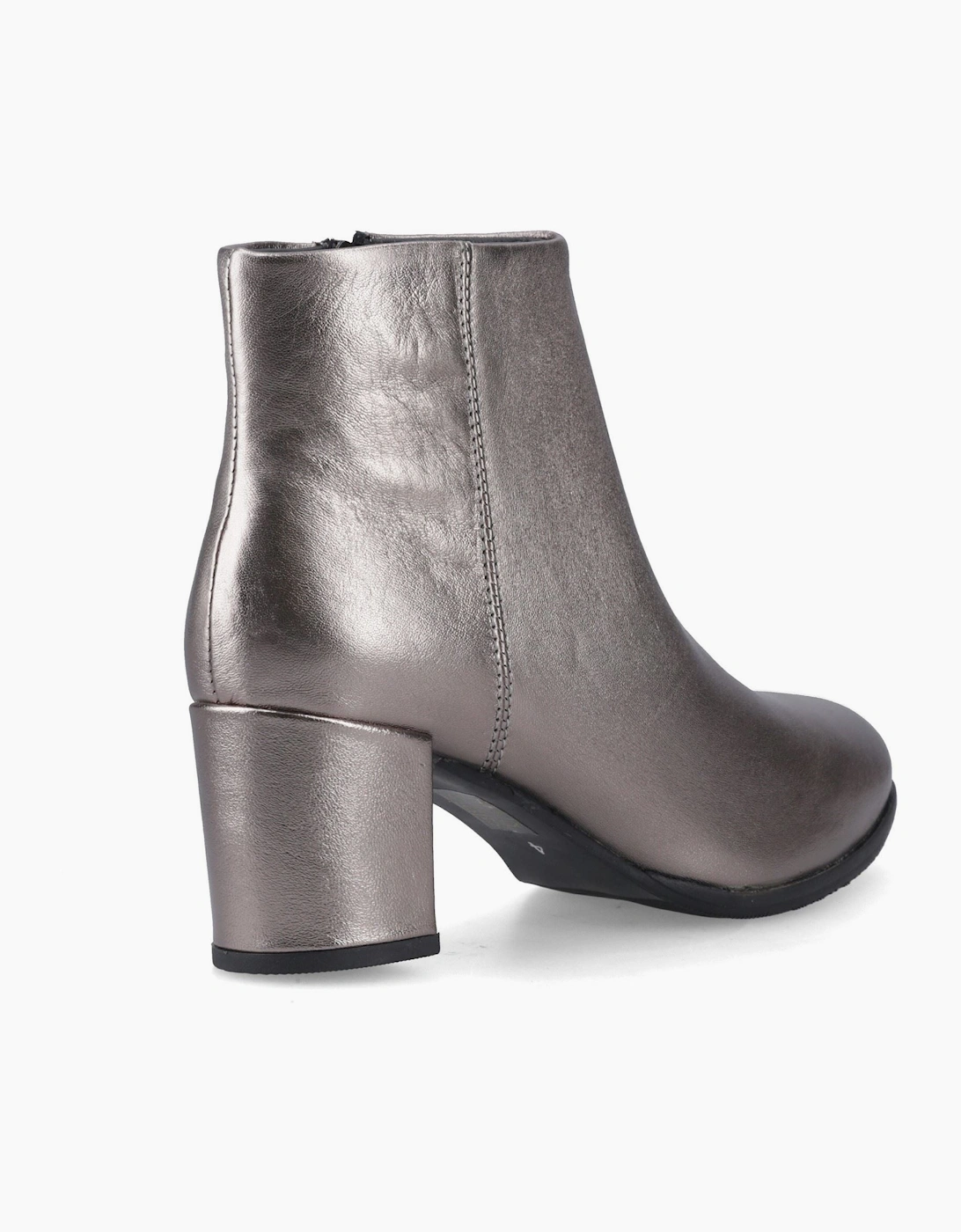 Hush Puppies Claridy Leather Women's Pewter Heeled Ankle Boots