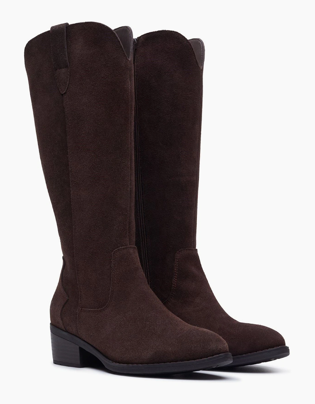 Hush Puppies Isabella Long Suede Women's Chocolate Winter Knee High Boots