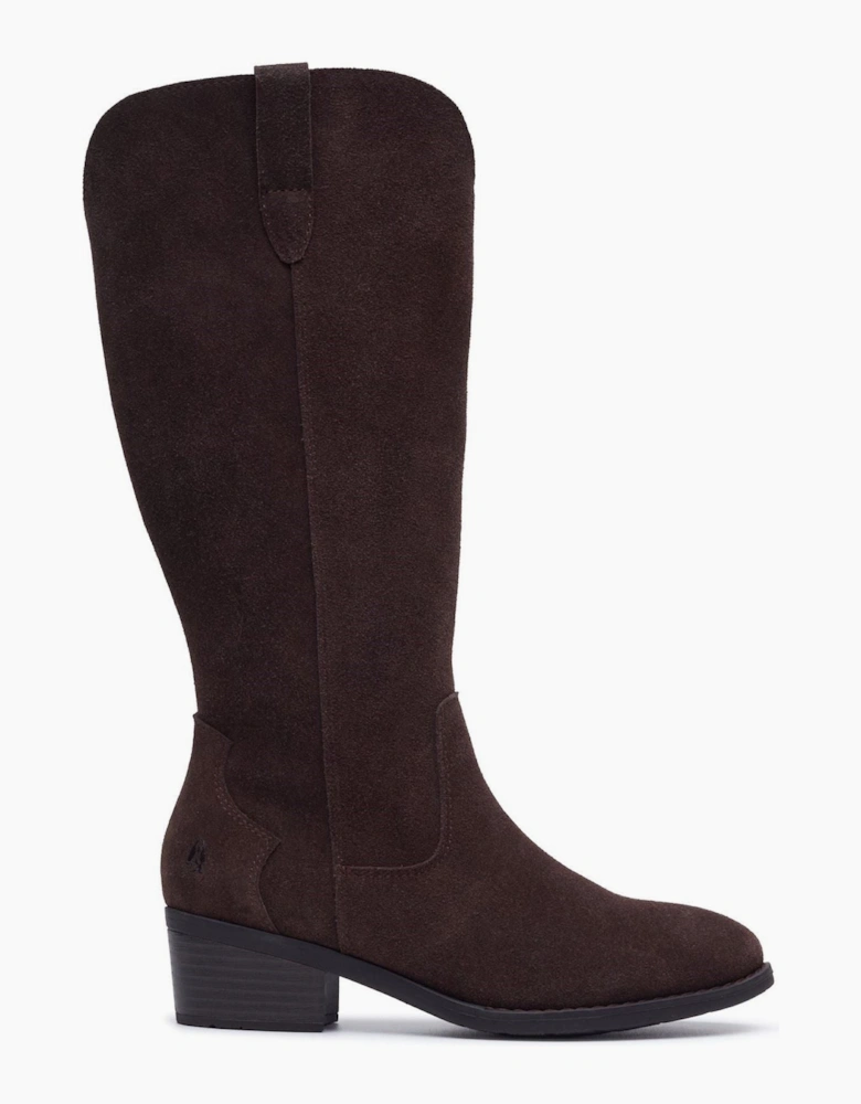 Hush Puppies Isabella Long Suede Women's Chocolate Winter Knee High Boots