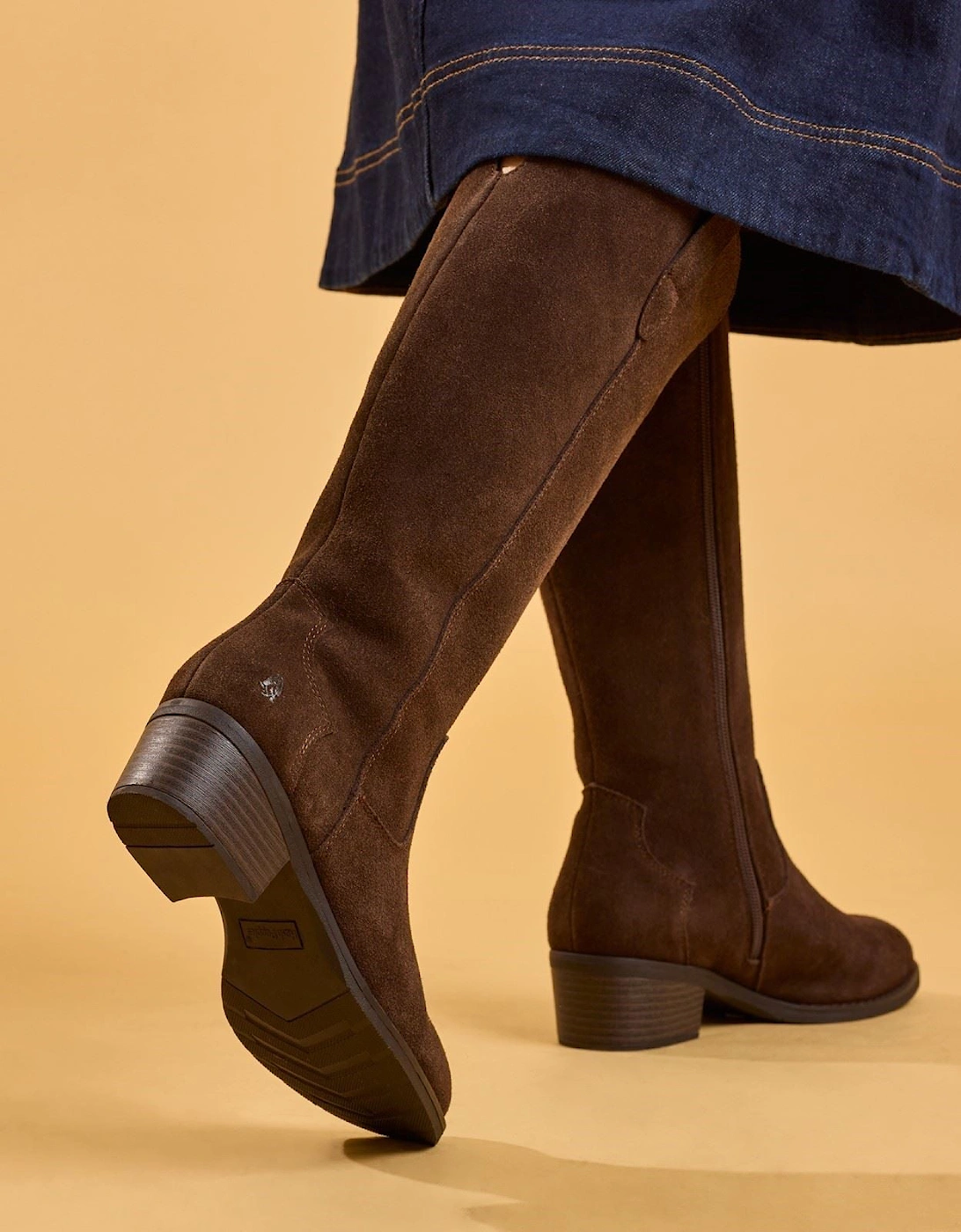 Hush Puppies Isabella Long Suede Women's Chocolate Winter Knee High Boots