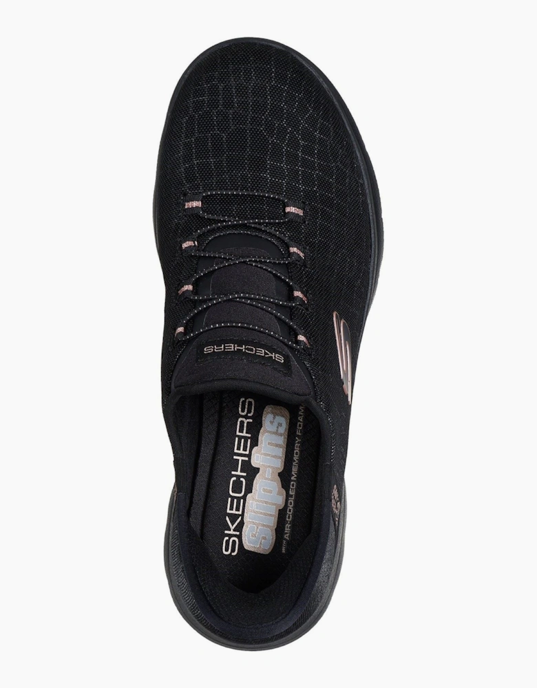 Skechers Summits Classy Night Textile Women's Black/Rose Gold Trainers