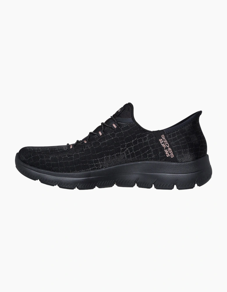 Skechers Summits Classy Night Textile Women's Black/Rose Gold Trainers