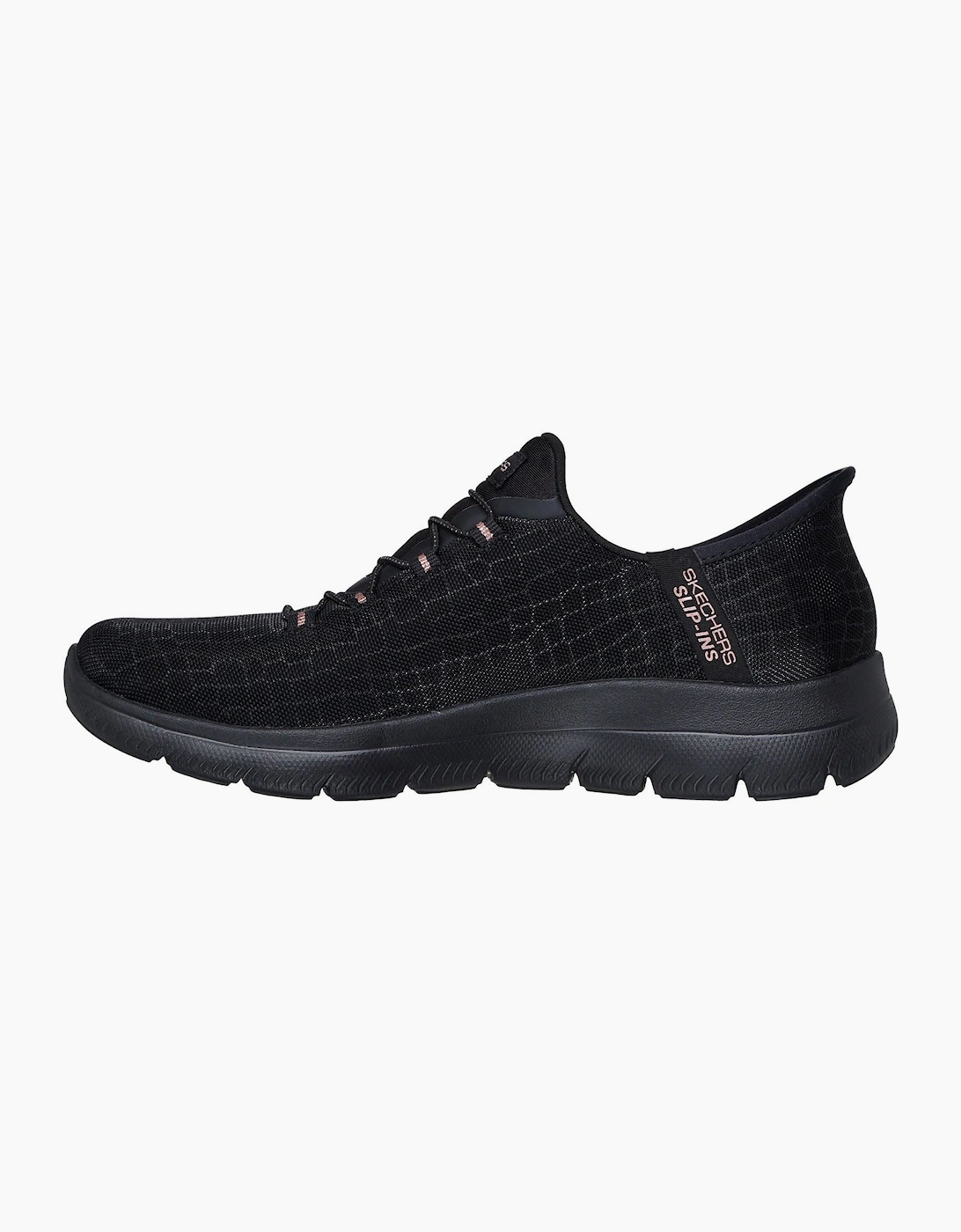 Skechers Summits Classy Night Textile Women's Black/Rose Gold Trainers