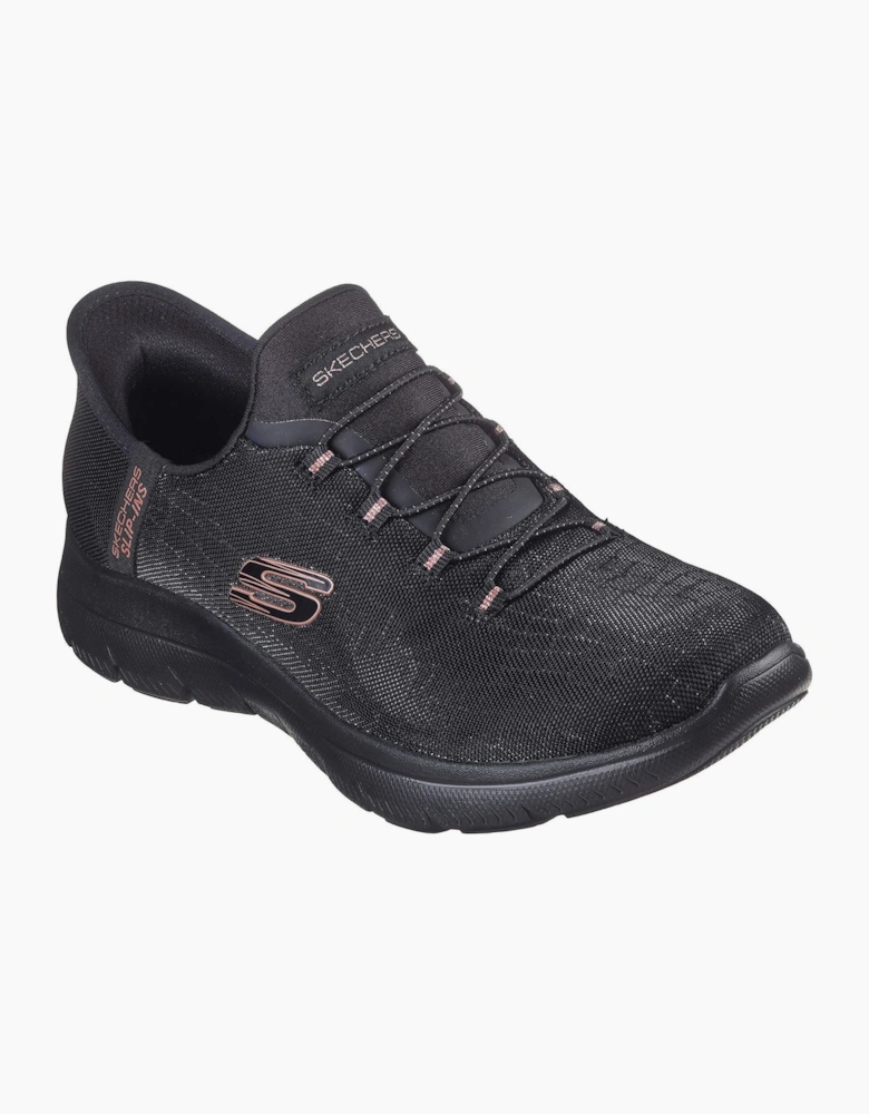 Skechers Summits Classy Night Textile Women's Black/Rose Gold Trainers