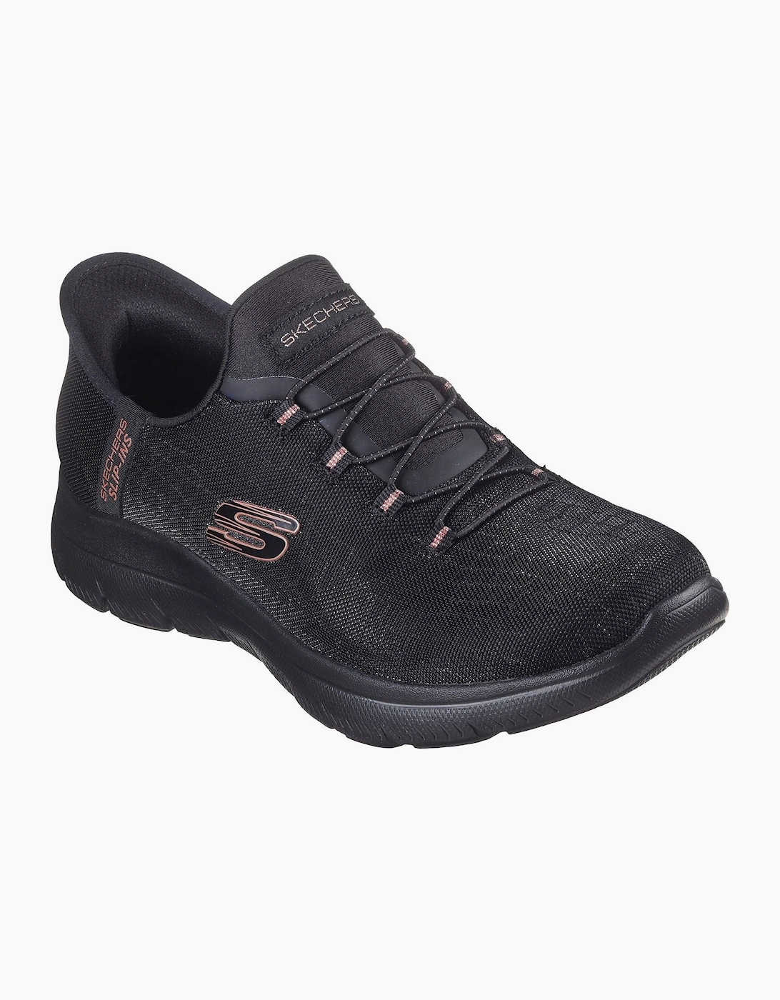 Skechers Summits Classy Night Textile Women's Black/Rose Gold Trainers
