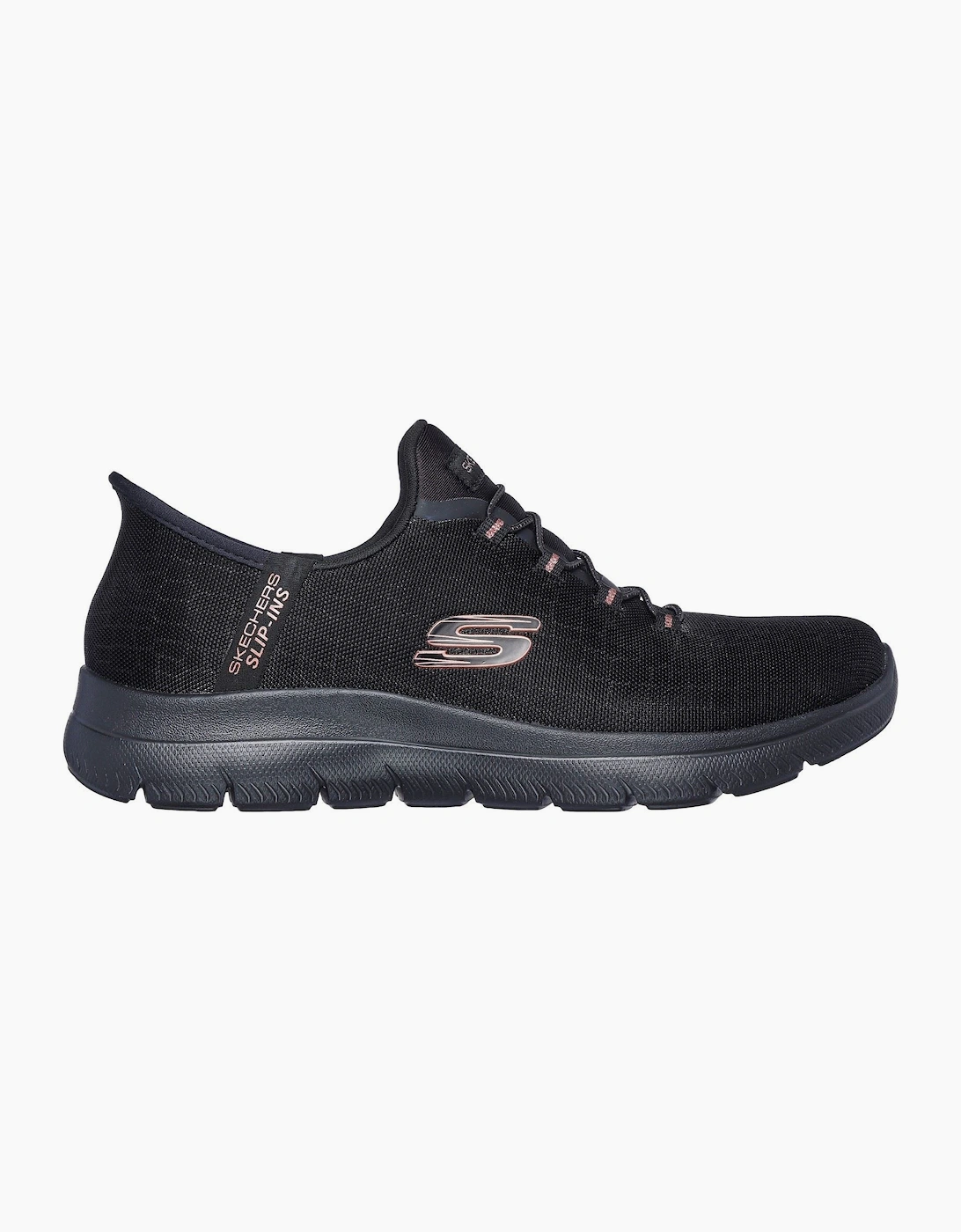 Skechers Summits Classy Night Textile Women's Black/Rose Gold Trainers
