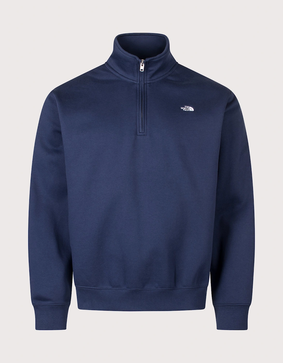 Relaxed Fit Essential Simple Dome Quarter Zip Sweatshirt