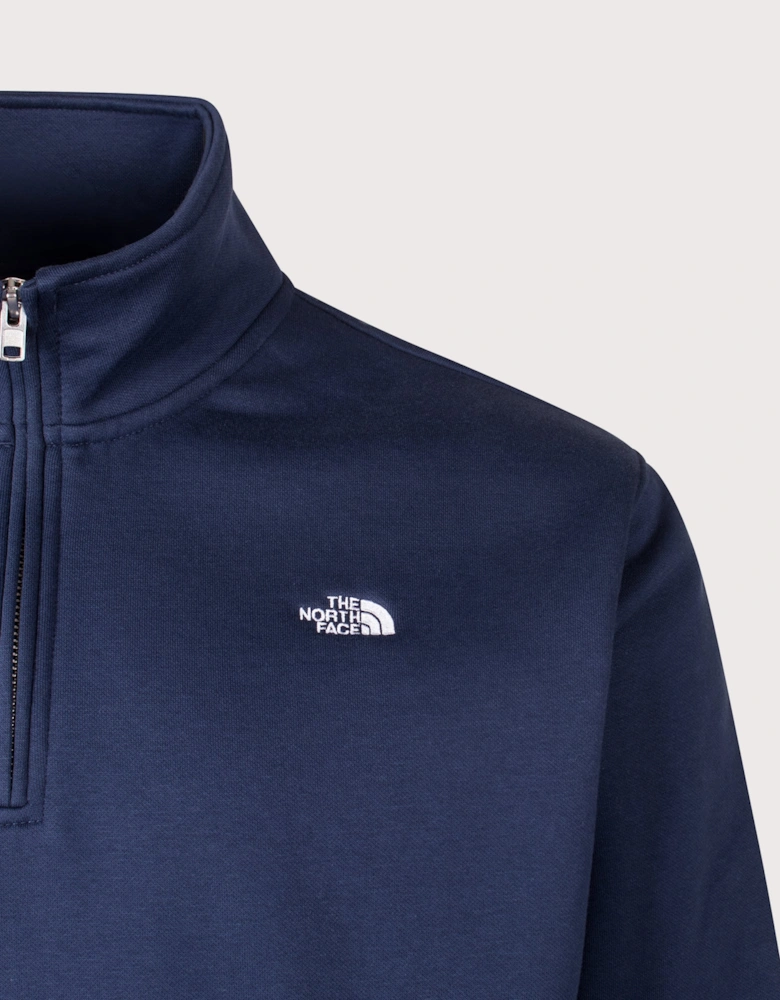 Relaxed Fit Essential Simple Dome Quarter Zip Sweatshirt