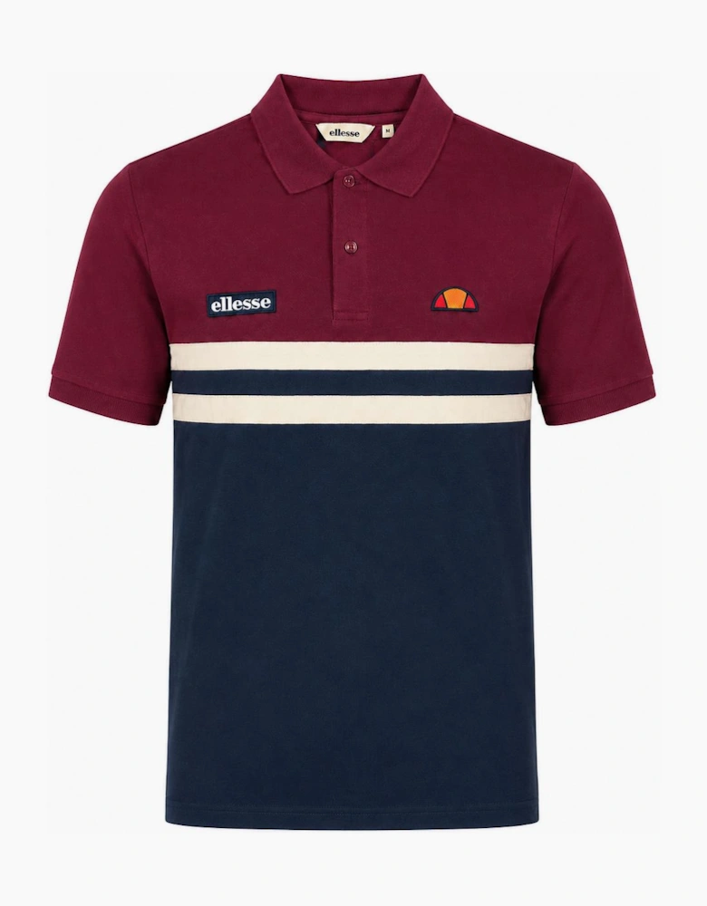 Ellesse Muccia Polo Shirt Burgundy/Navy