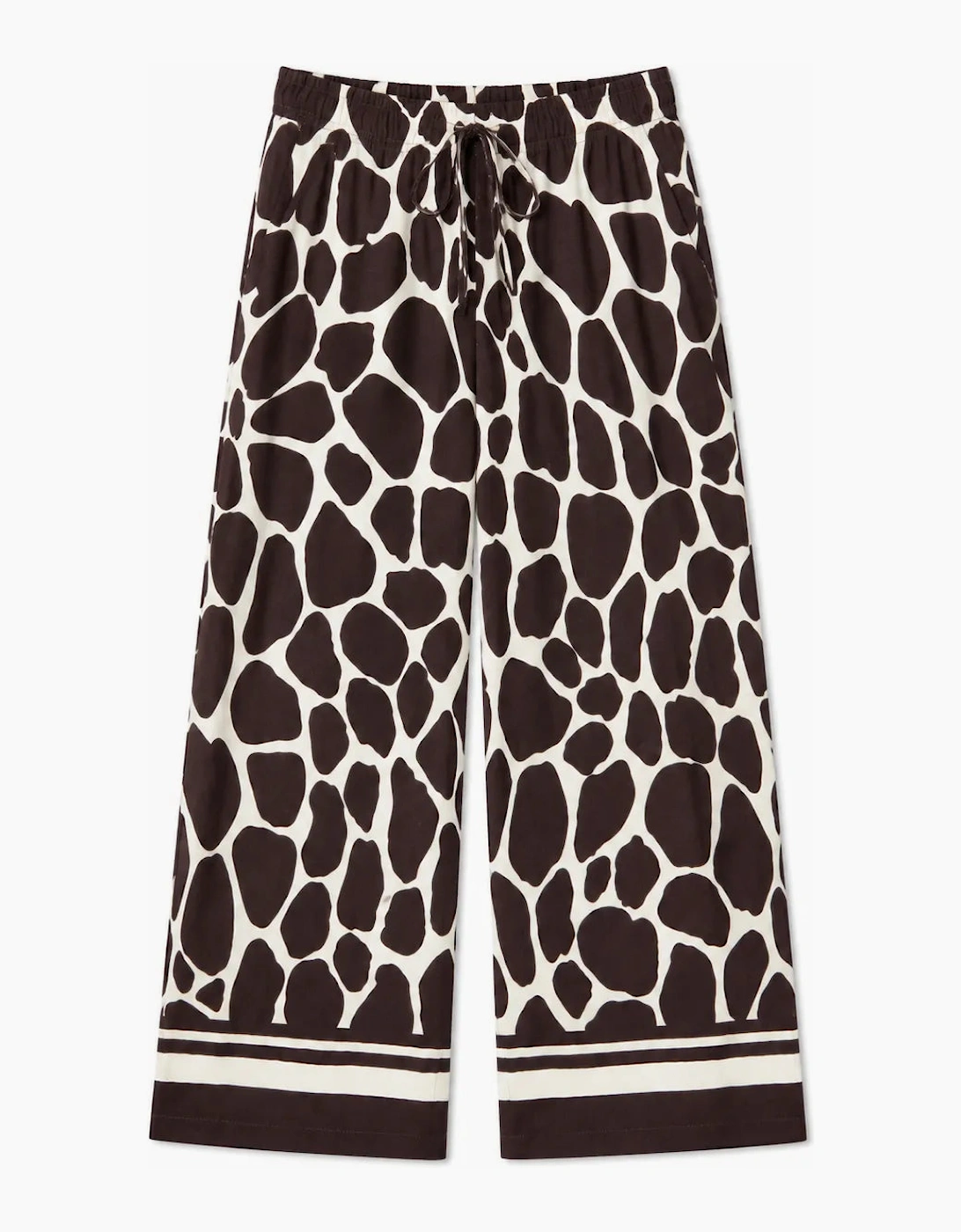 Brown Animal Print Wide Leg Trousers