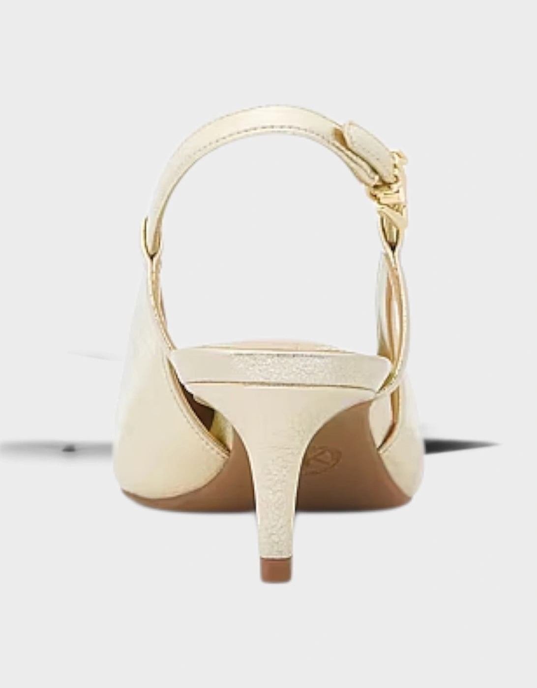 Doreen Flex Metallic Kitten Pump Pale Gold