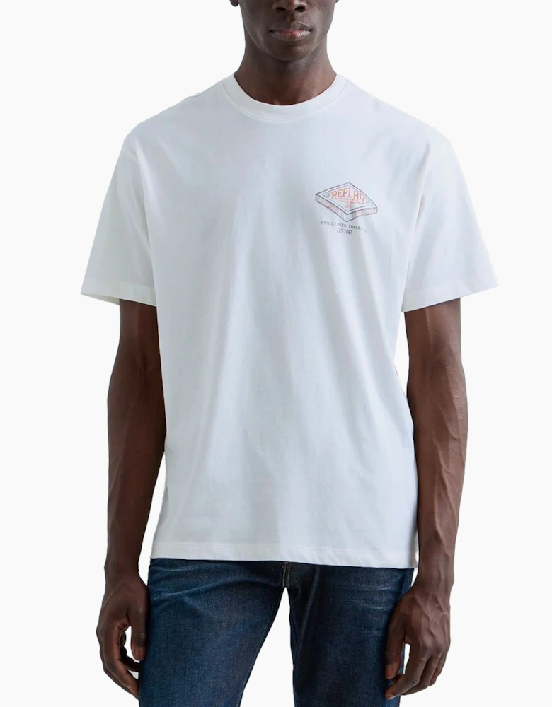 Replay Relaxed Fit T-Shirt Industrial Print White