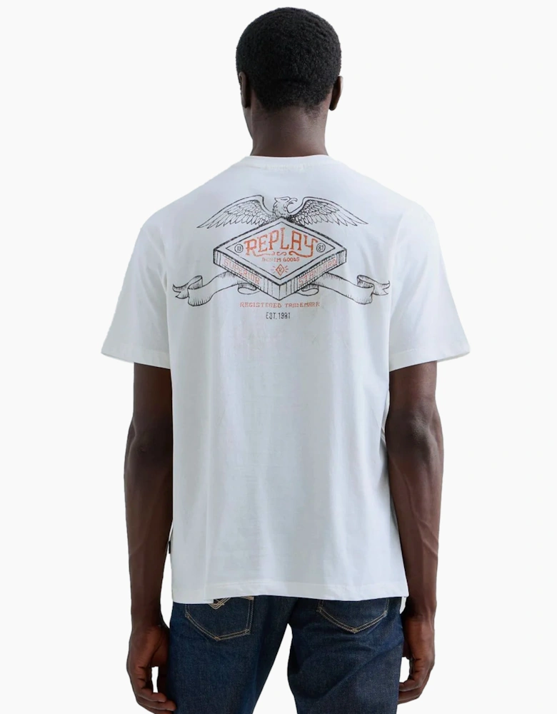 Replay Relaxed Fit T-Shirt Industrial Print White