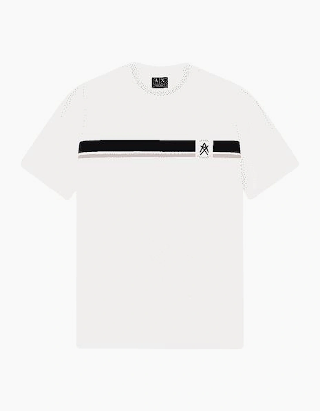 Slim Fit Stripe Logo White T-Shirt
