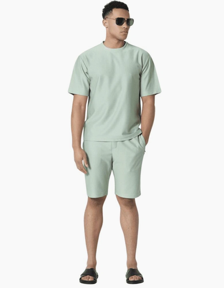 Aspwell Welland Waffle Textured Pastel Green Shorts Set