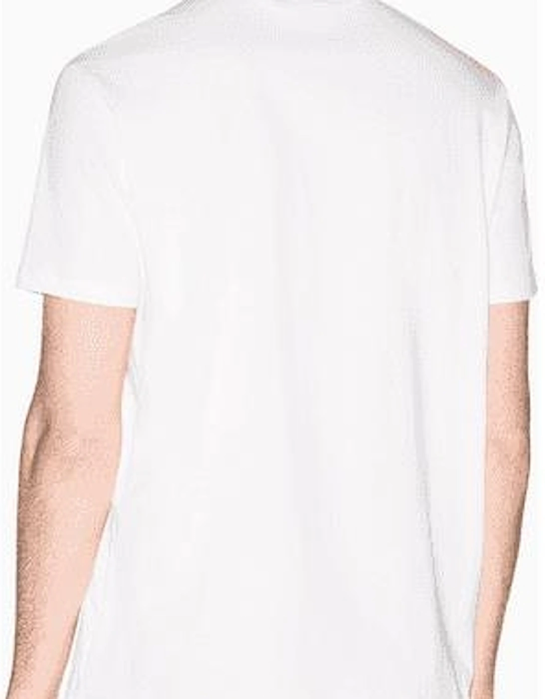 Slim Fit Stripe Logo White T-Shirt