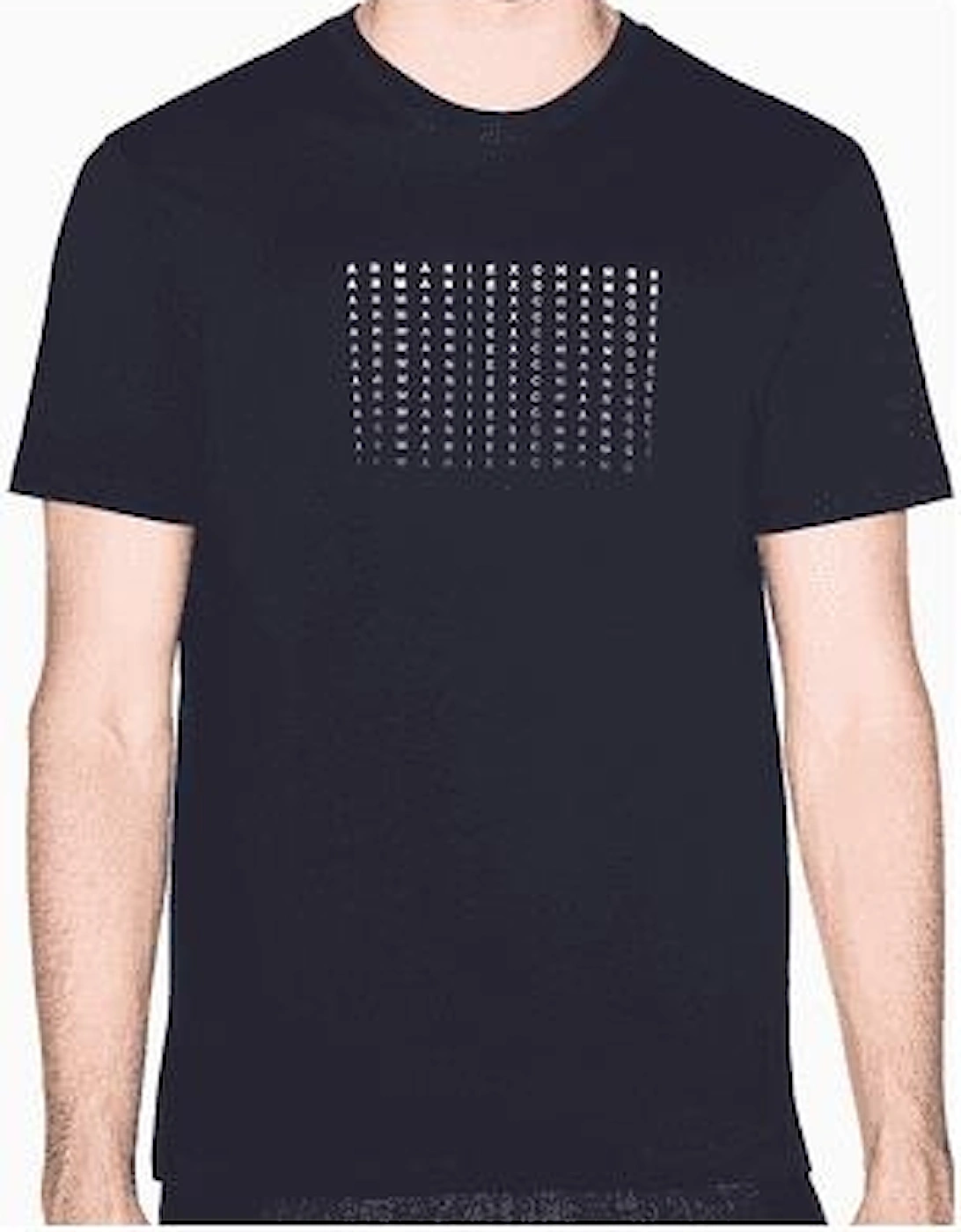 Slim Fit Repeat Logo Navy T-Shirt