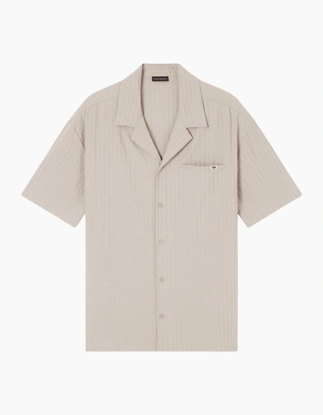 Seersucker Textured Beige Shirt Set