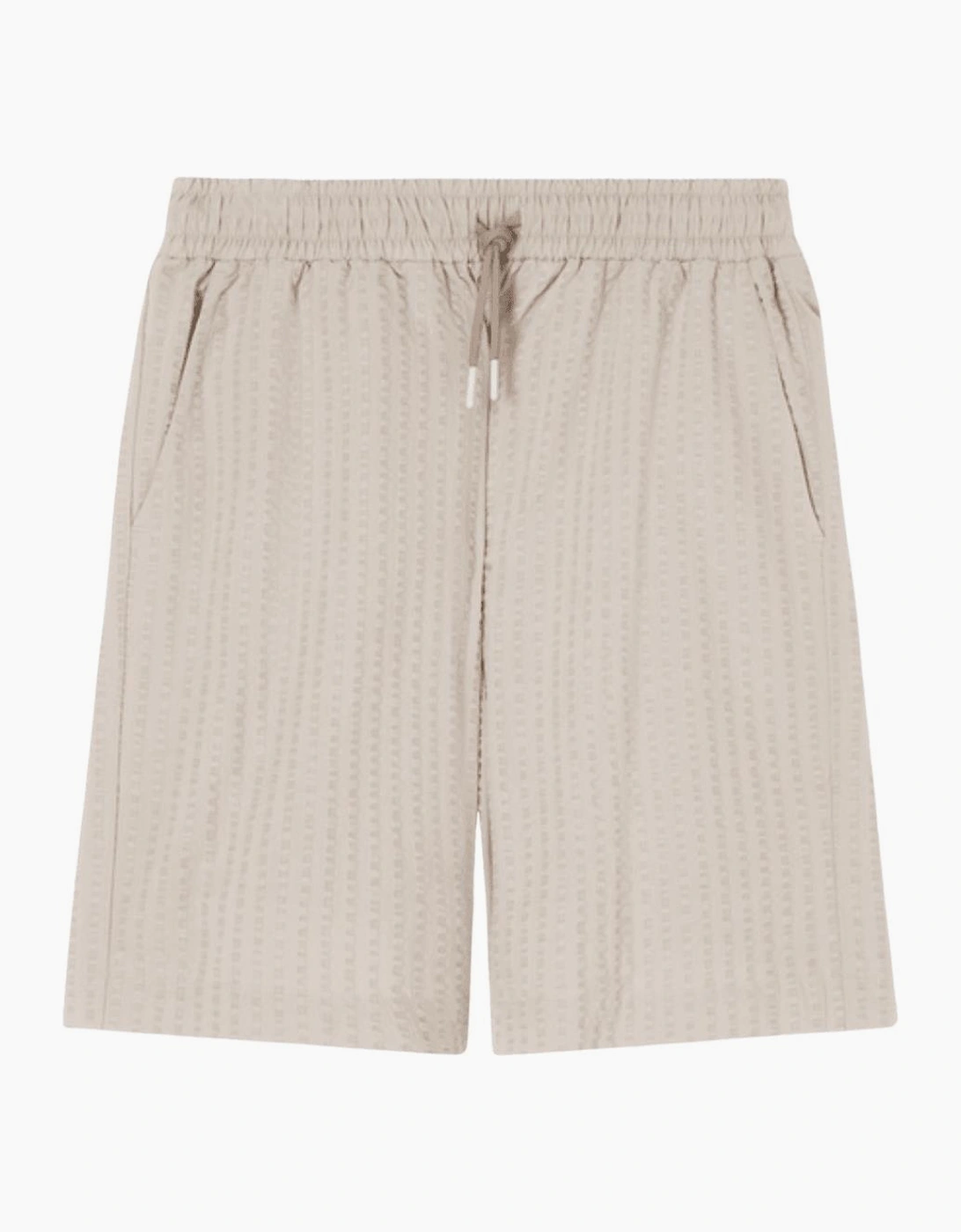 Seersucker Textured Beige Shirt Set