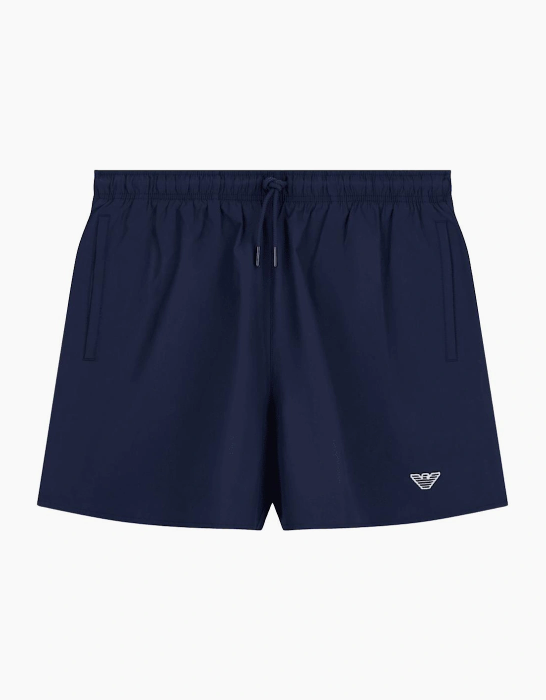 Nylon Embroidered Logo Navy Swim Shorts