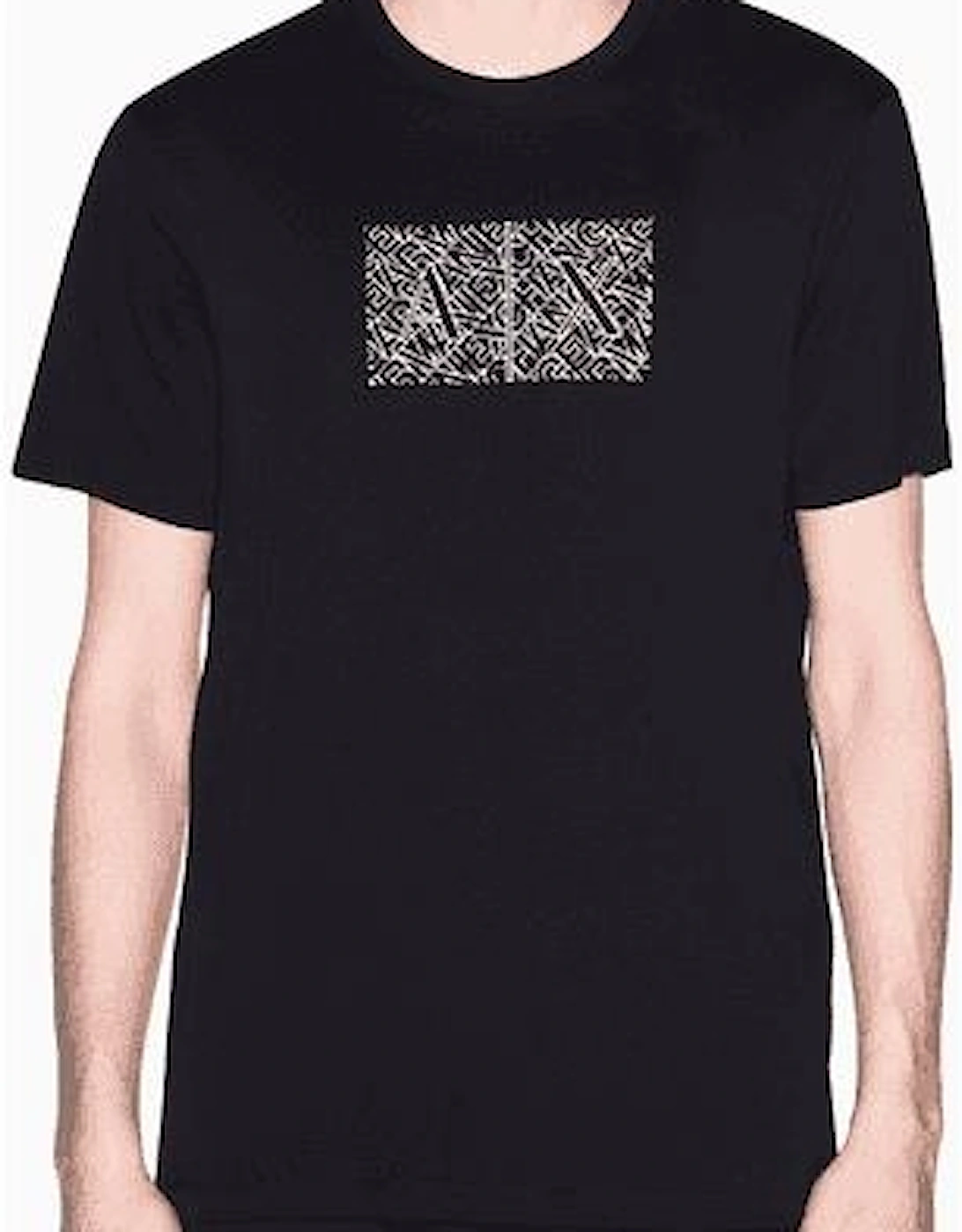 Slim Fit Outline Logo Black T-Shirt
