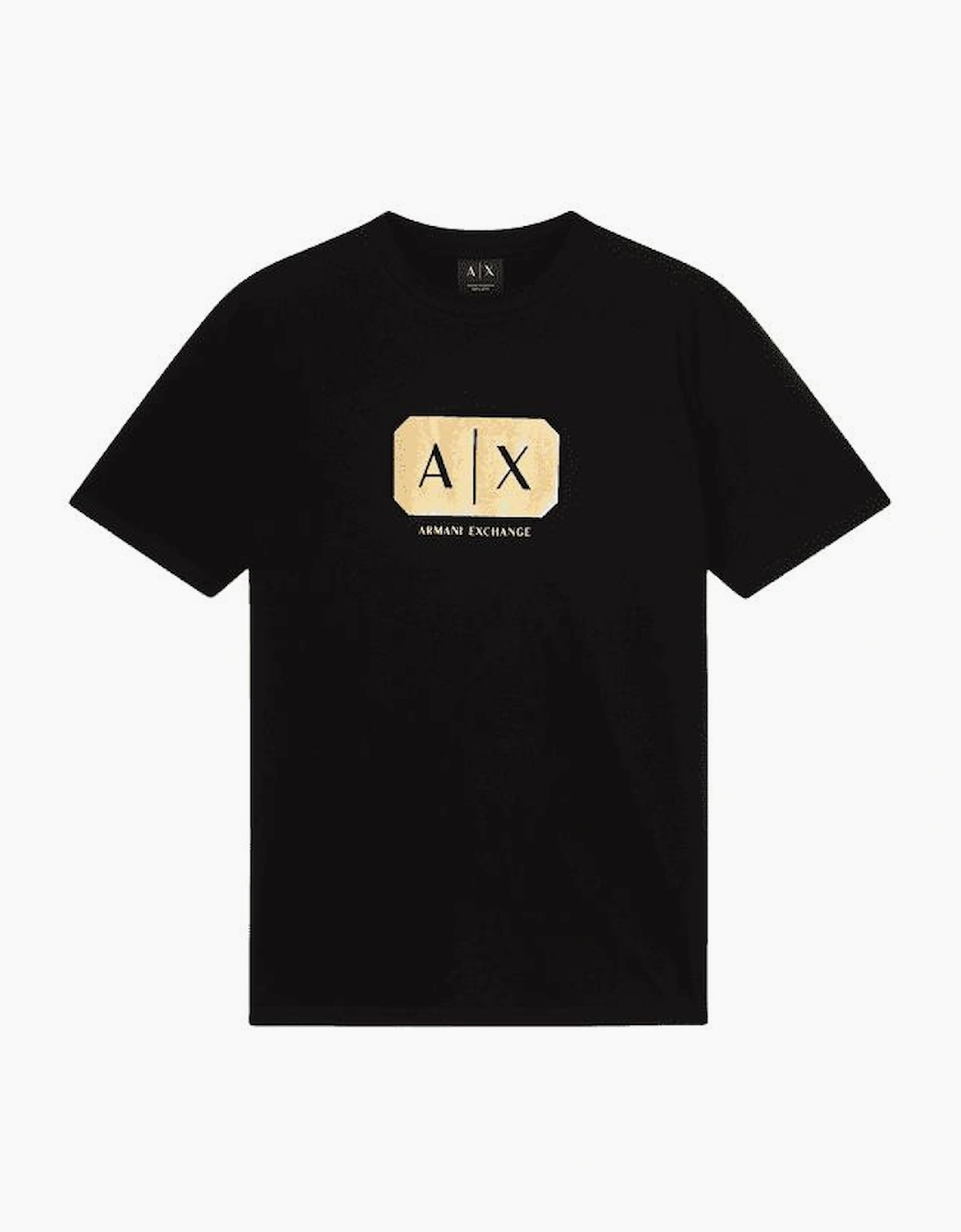 Regular Fit Metallic Logo Black T-Shirt