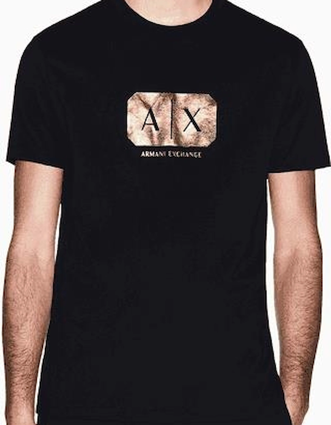 Regular Fit Metallic Logo Black T-Shirt
