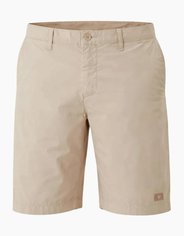 Cotton Blend Lightweight Beige Chino Shorts
