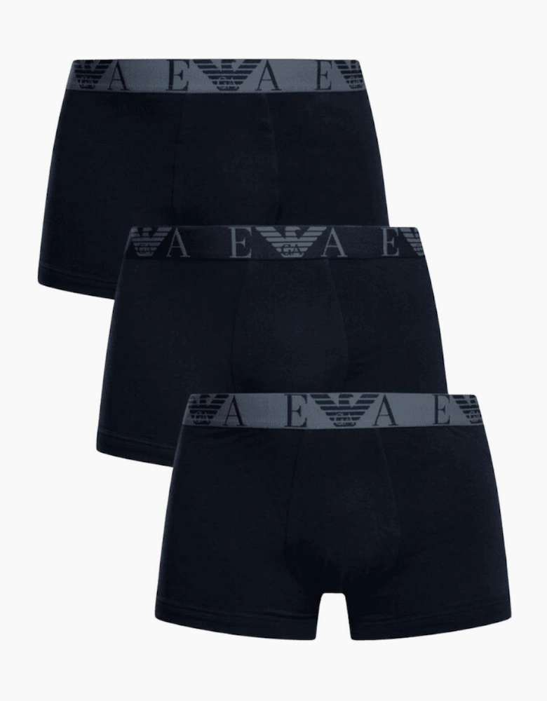 3-Pack Stretch Cotton Navy Boxer Trunks