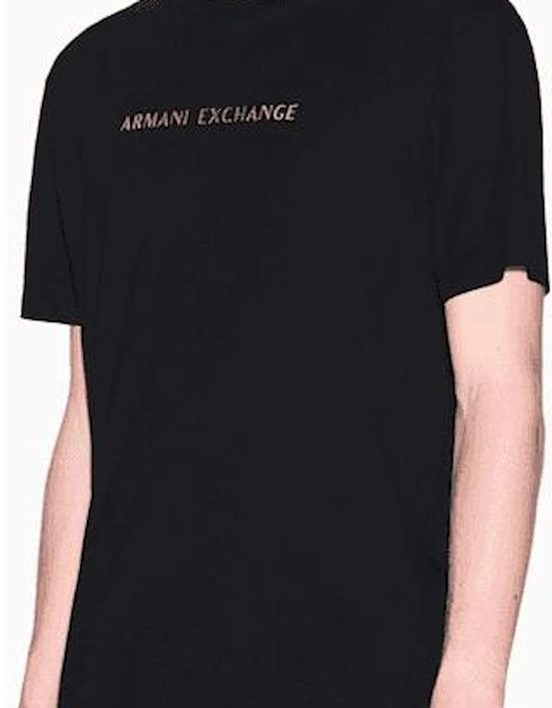 Regular Fit Print Logo Black T-Shirt