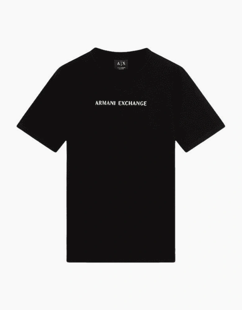 Regular Fit Print Logo Black T-Shirt