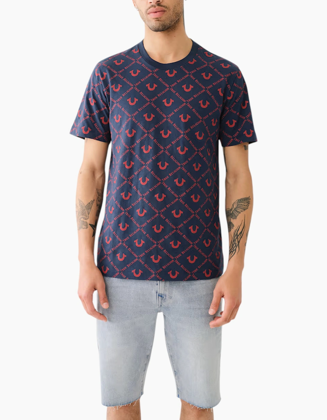 True Religion Men's True Religion 108050 Mens T Shirts Short Sleeve Summer Tee - Navy