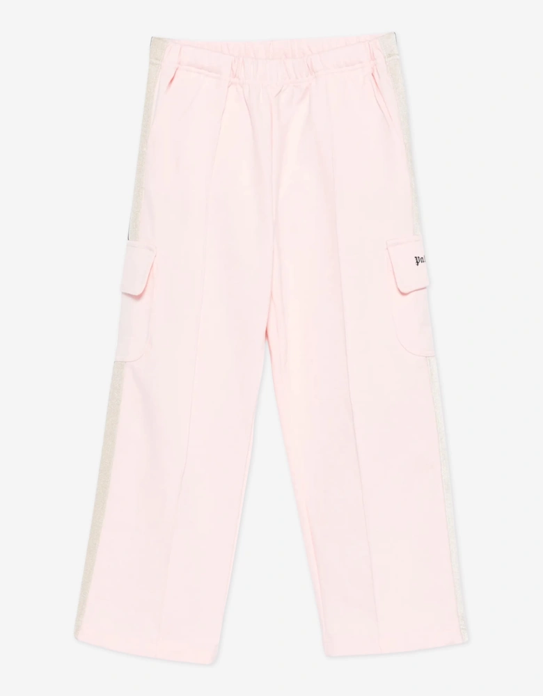 Palm Angels Girls Track Band Milan Stitch Joggers in Pink