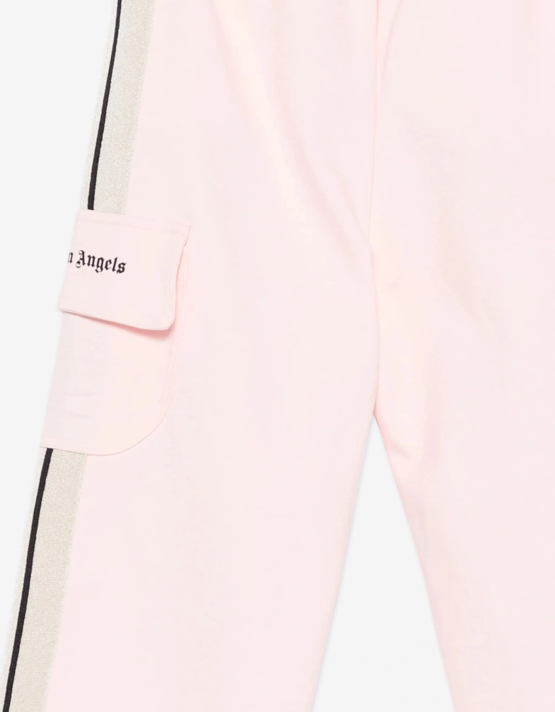 Palm Angels Girls Track Band Milan Stitch Joggers in Pink