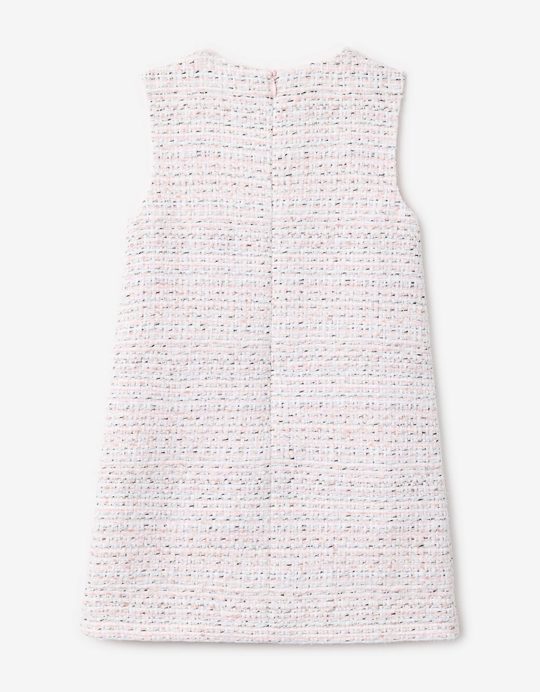 Self Portrait Girls Boucle Lace Bow Dress in Pink